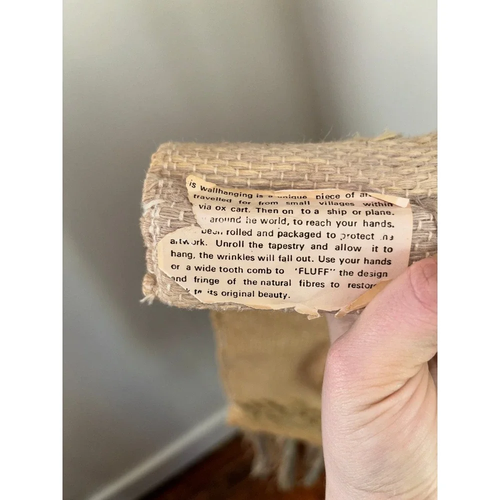 Vintage Southwestern Cactus Woven Wall Hanging Tapestry Tassels 1988 ICA - Picture 9 of 9